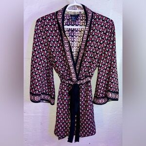 Max Studio Black and Pink Patterned Tunic